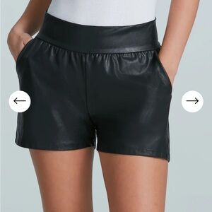 Commando High Waist Black Leather Shorts Faux Leather Relaxed‎